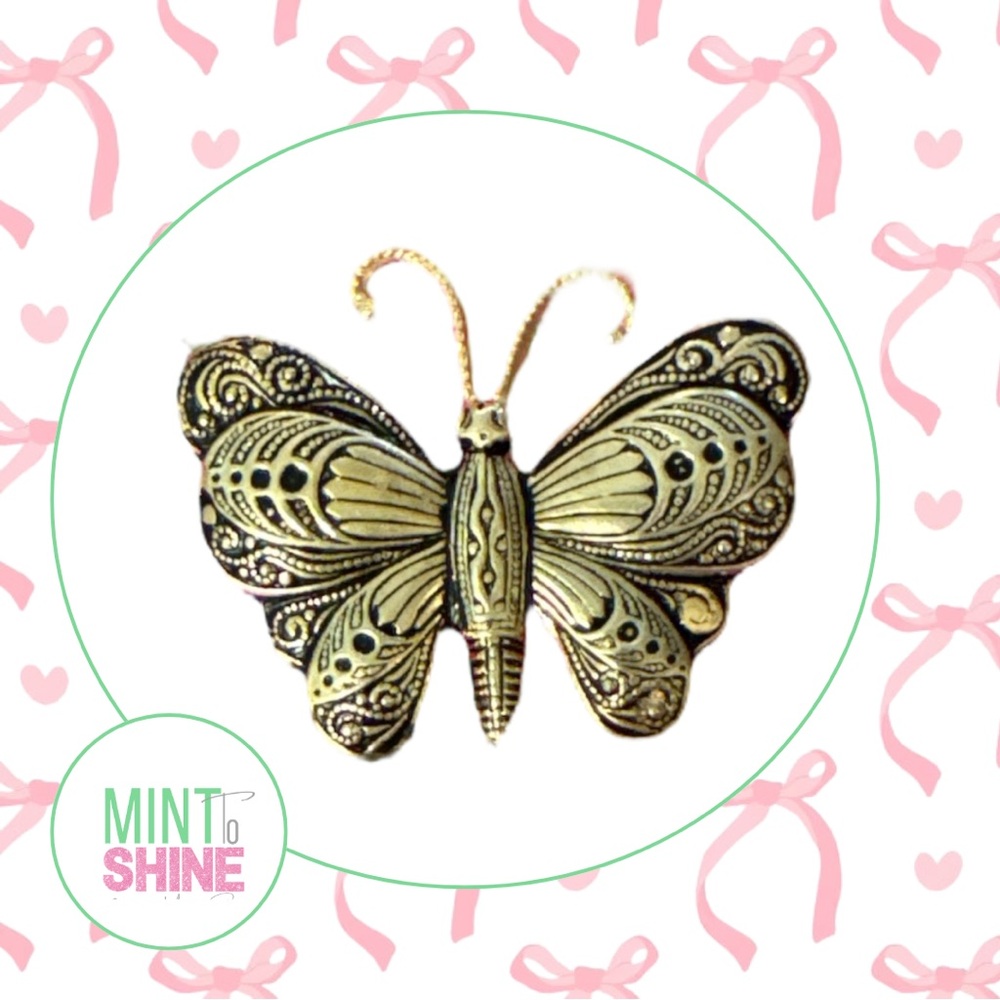 🦋 Vintage Spain Damascene Butterly Pin / Brooch🦋